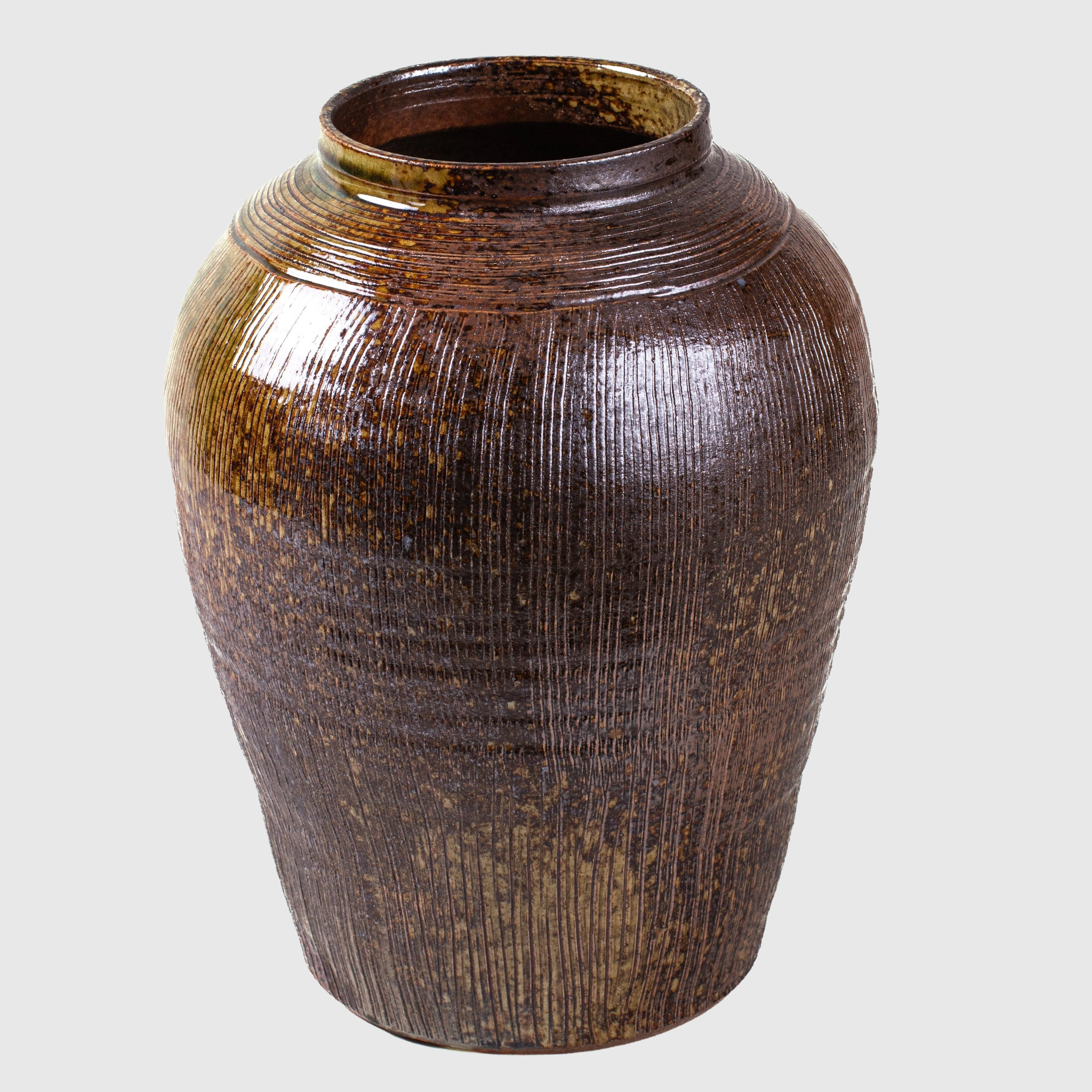 Ribbed Stoneware Vase