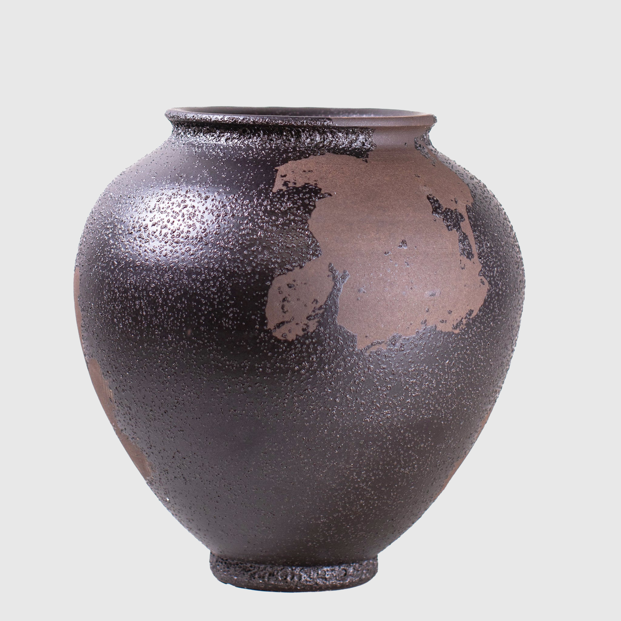 Textured Stoneware Vase – Burnt Umber