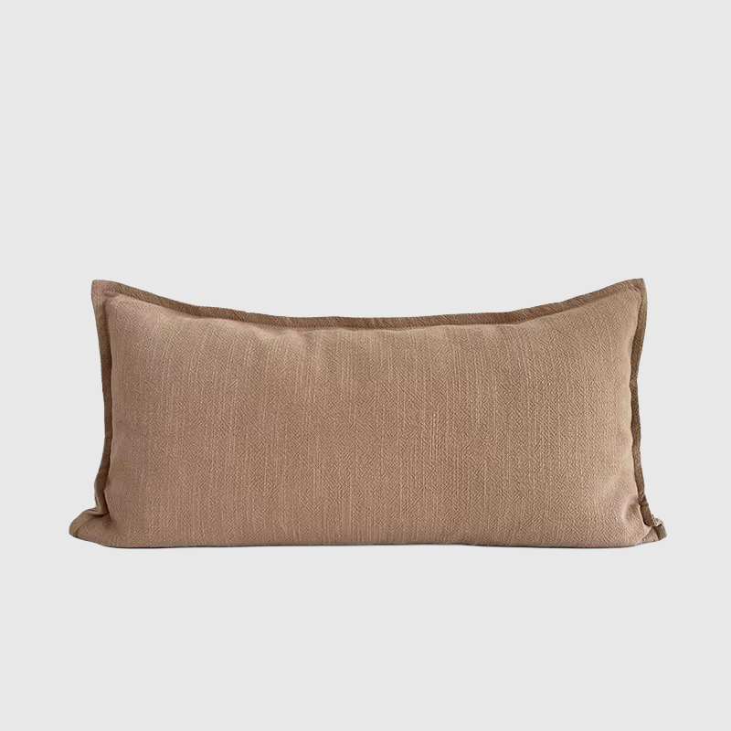Linen Jacquard Pillow Cover - Warm Taupe