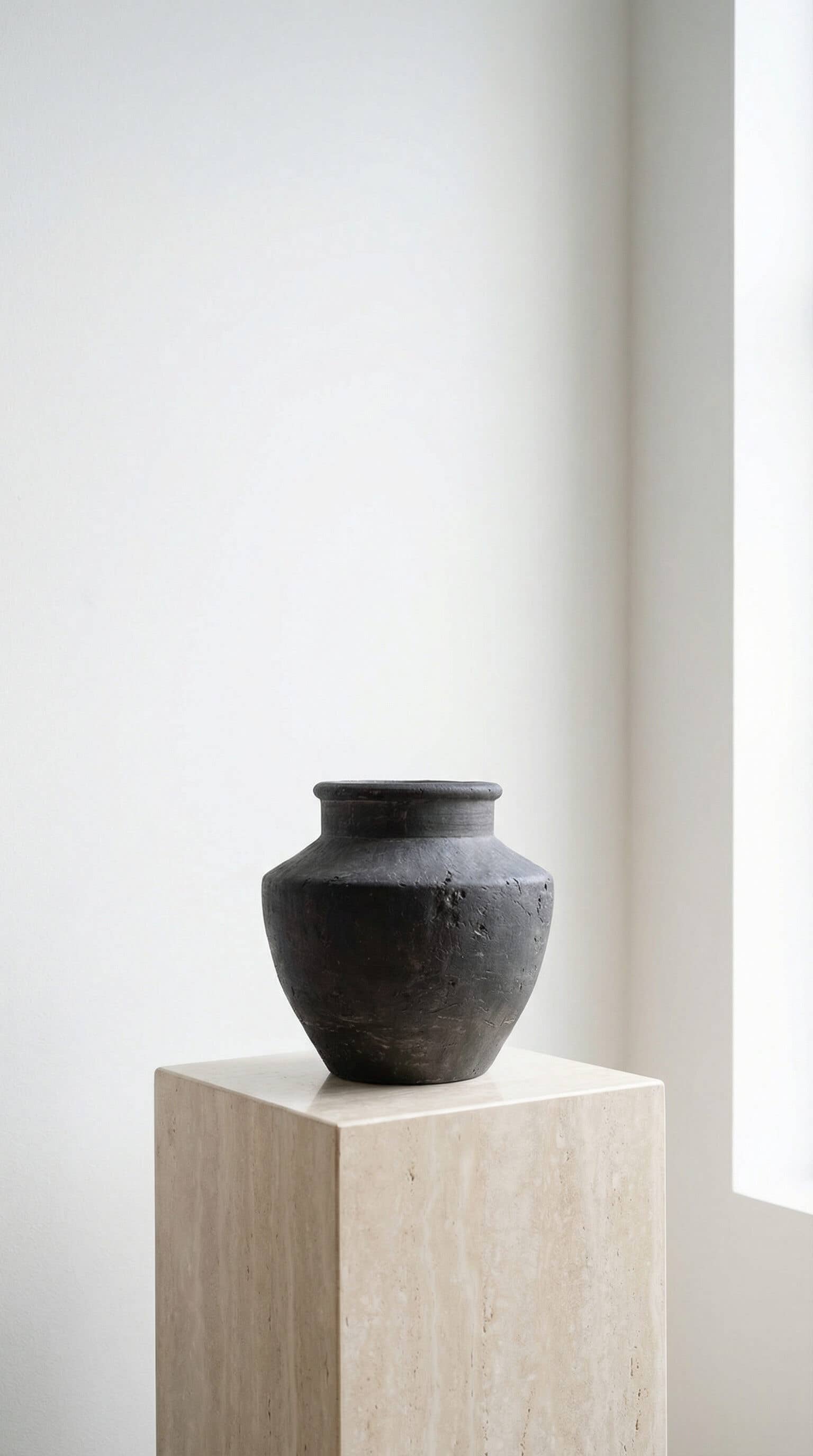 The Sava Vessel — Charcoal Terracotta (Flared Form)