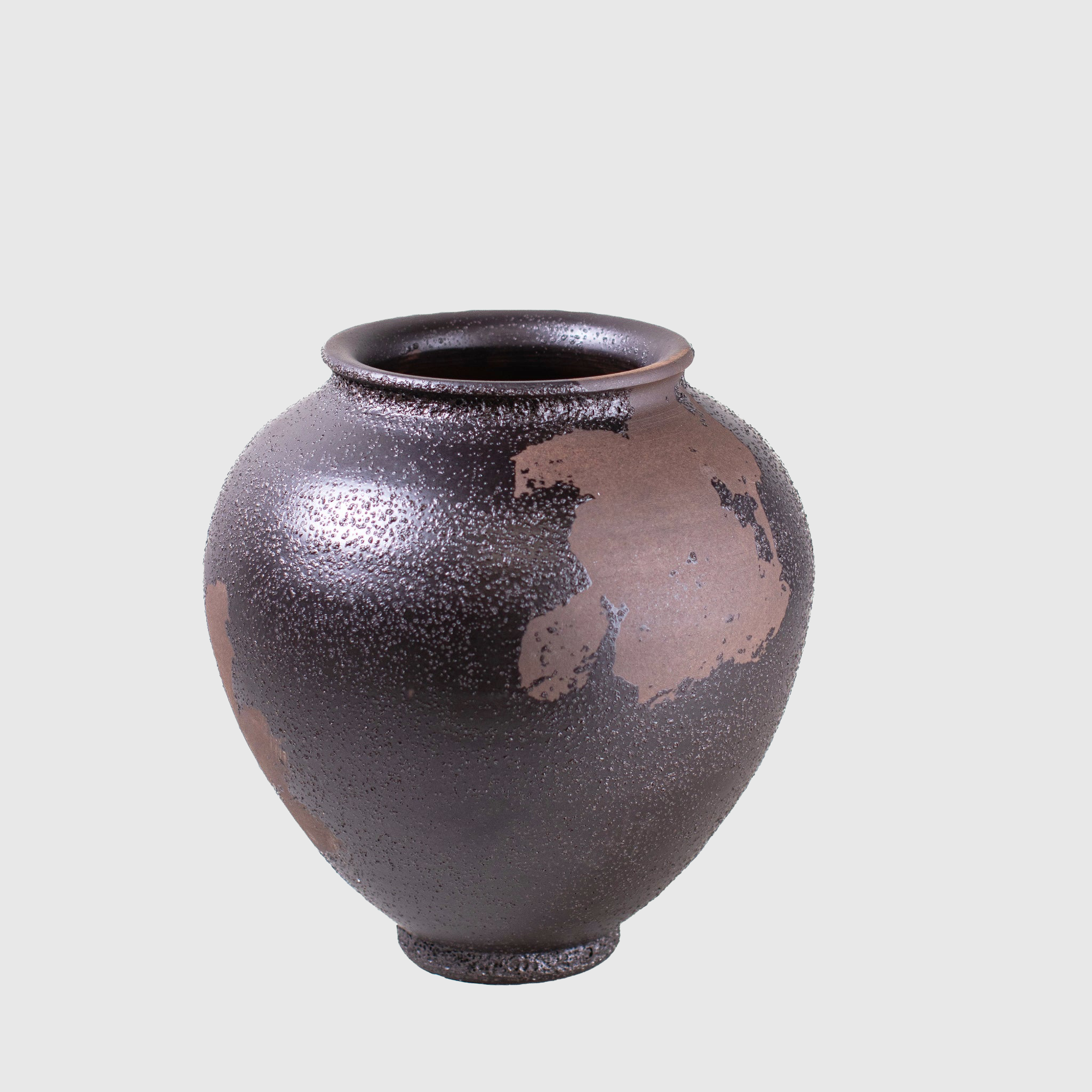 Textured Stoneware Vase – Burnt Umber