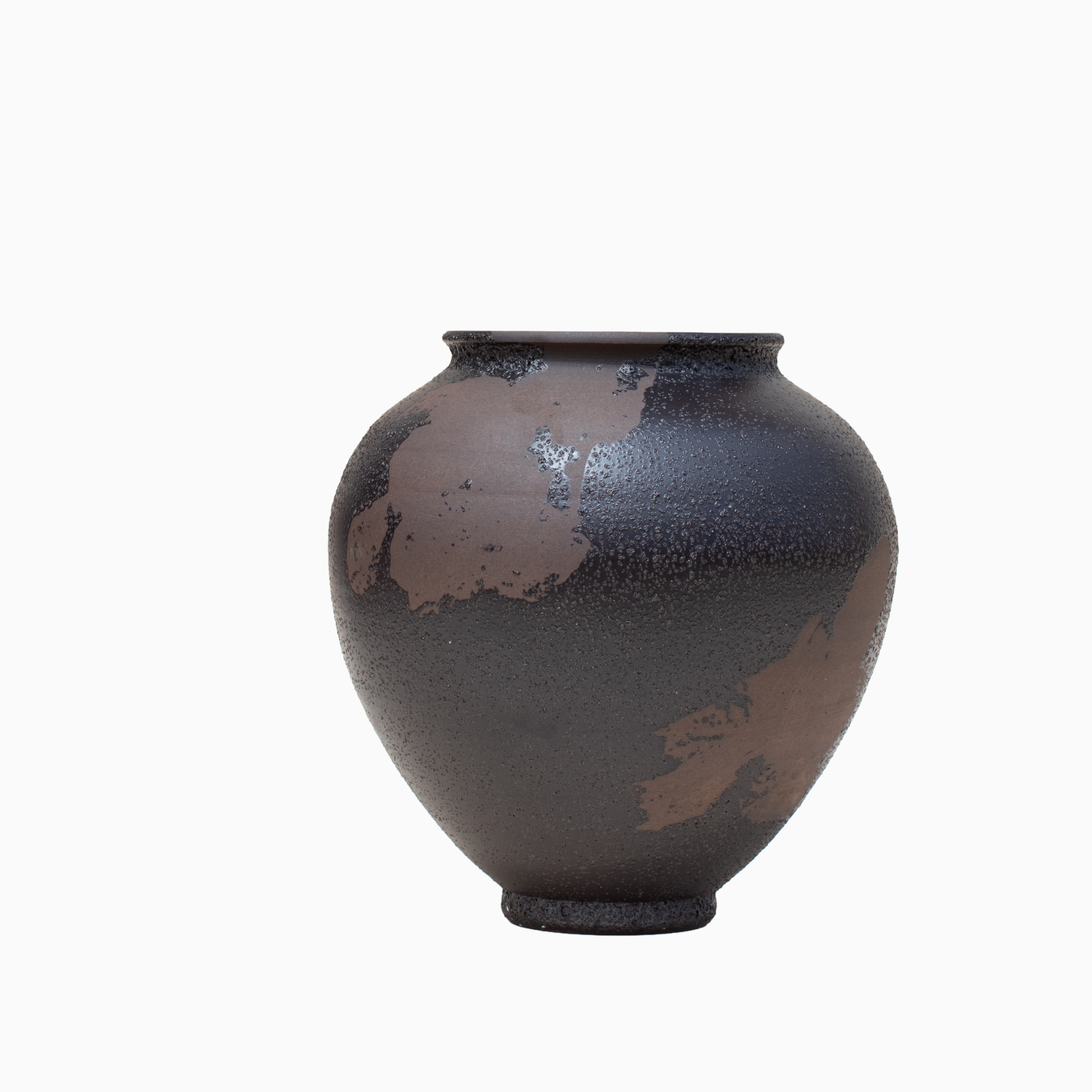 Textured Stoneware Vase – Burnt Umber