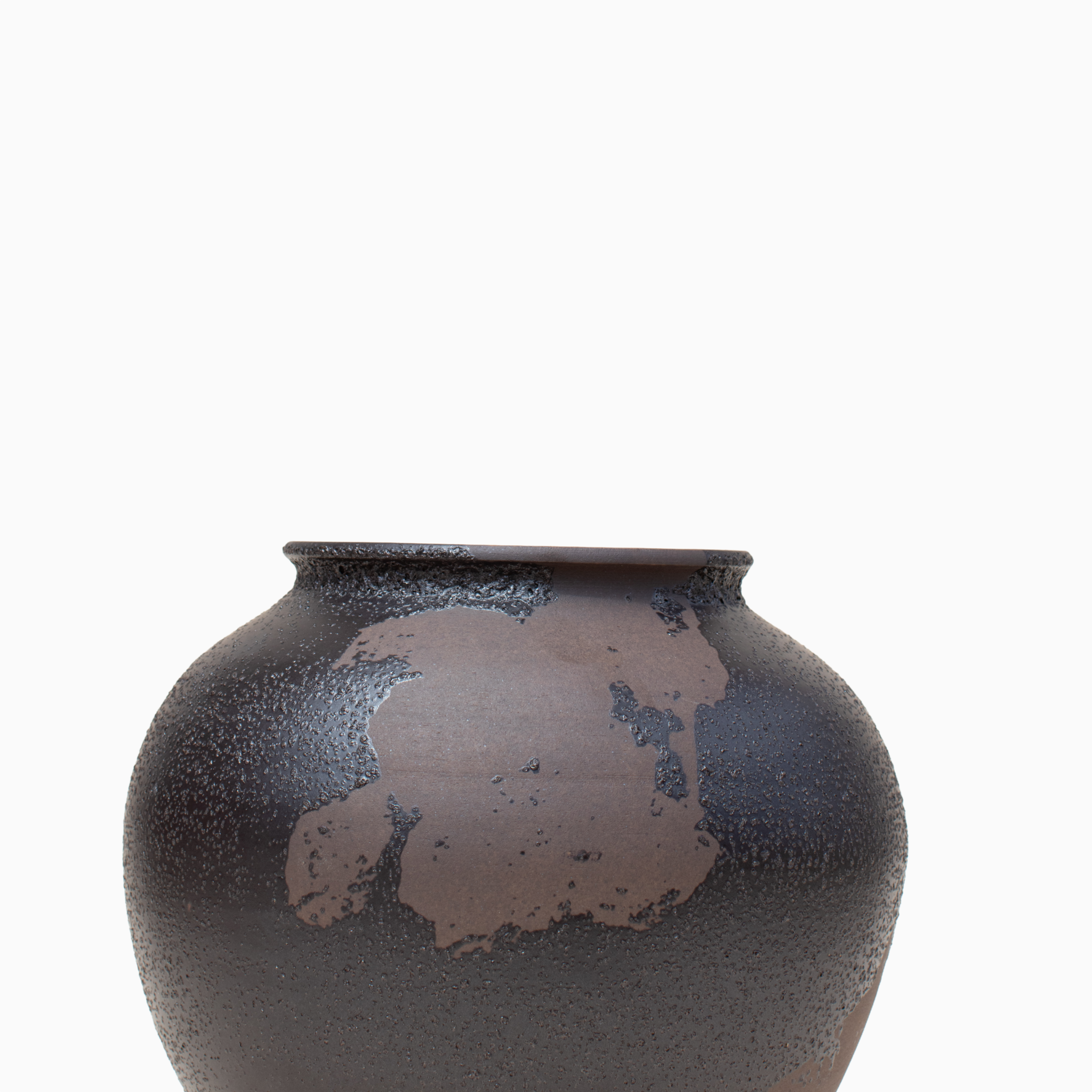 Textured Stoneware Vase – Burnt Umber