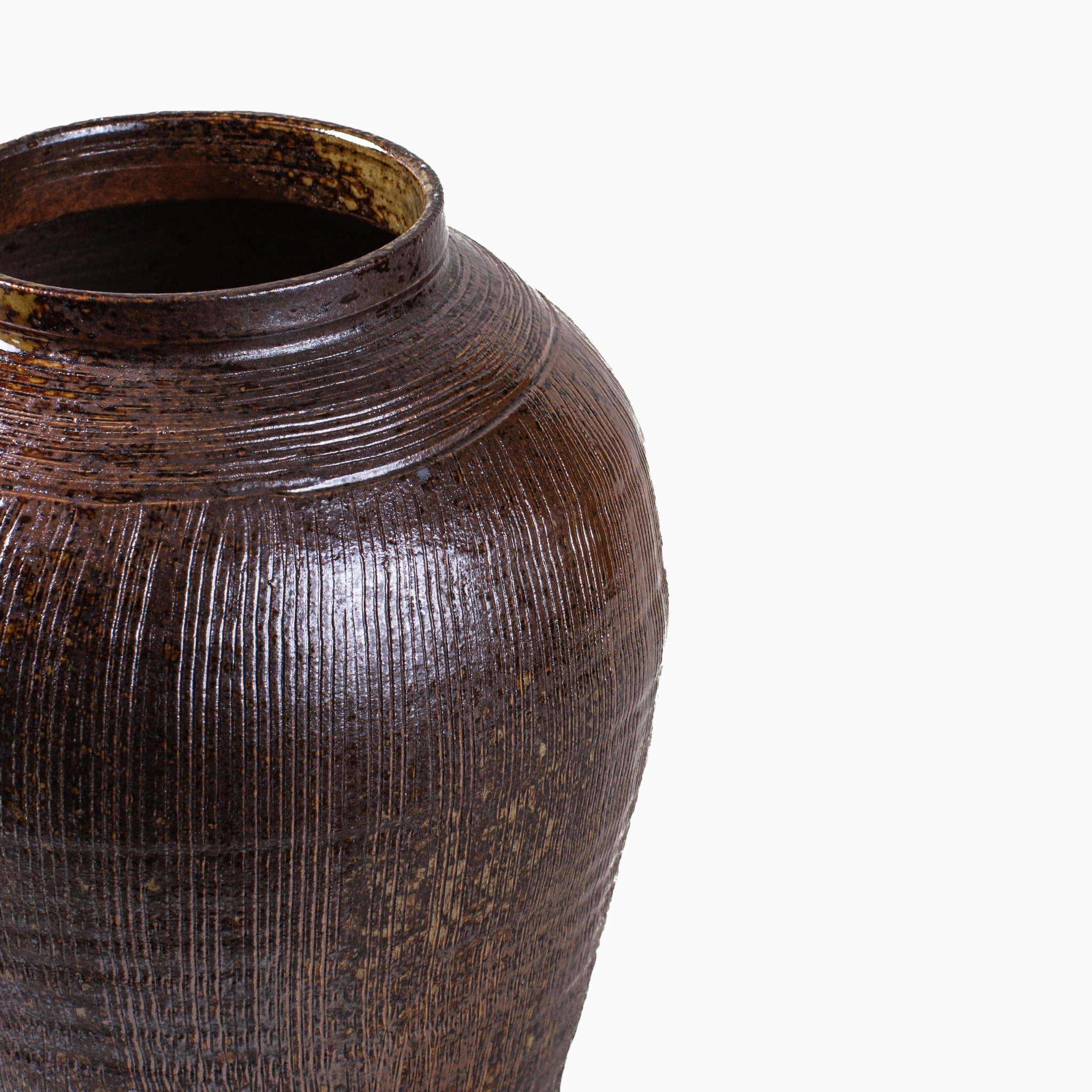 Ribbed Stoneware Vase