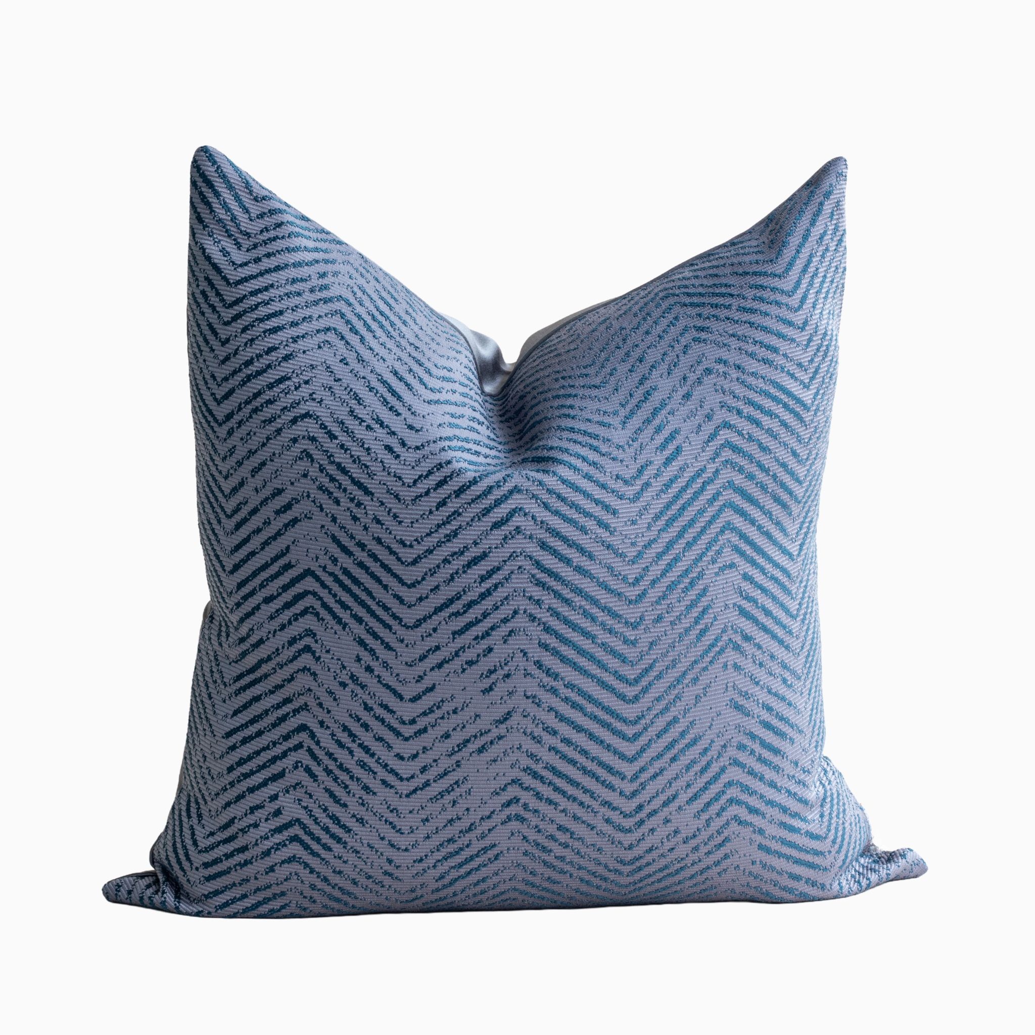Azure Chevron Pillow Cover