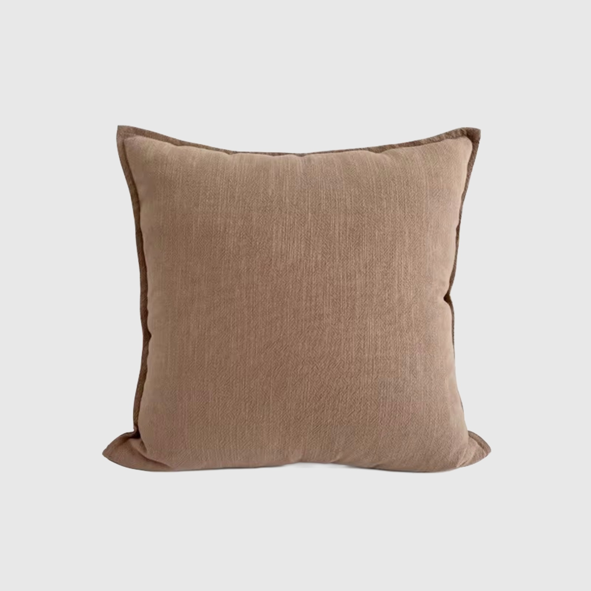 Linen Jacquard Pillow Cover - Warm Taupe