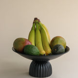 Logan Black Matte Pedestal Bowl – Modern Decorative Centerpiece