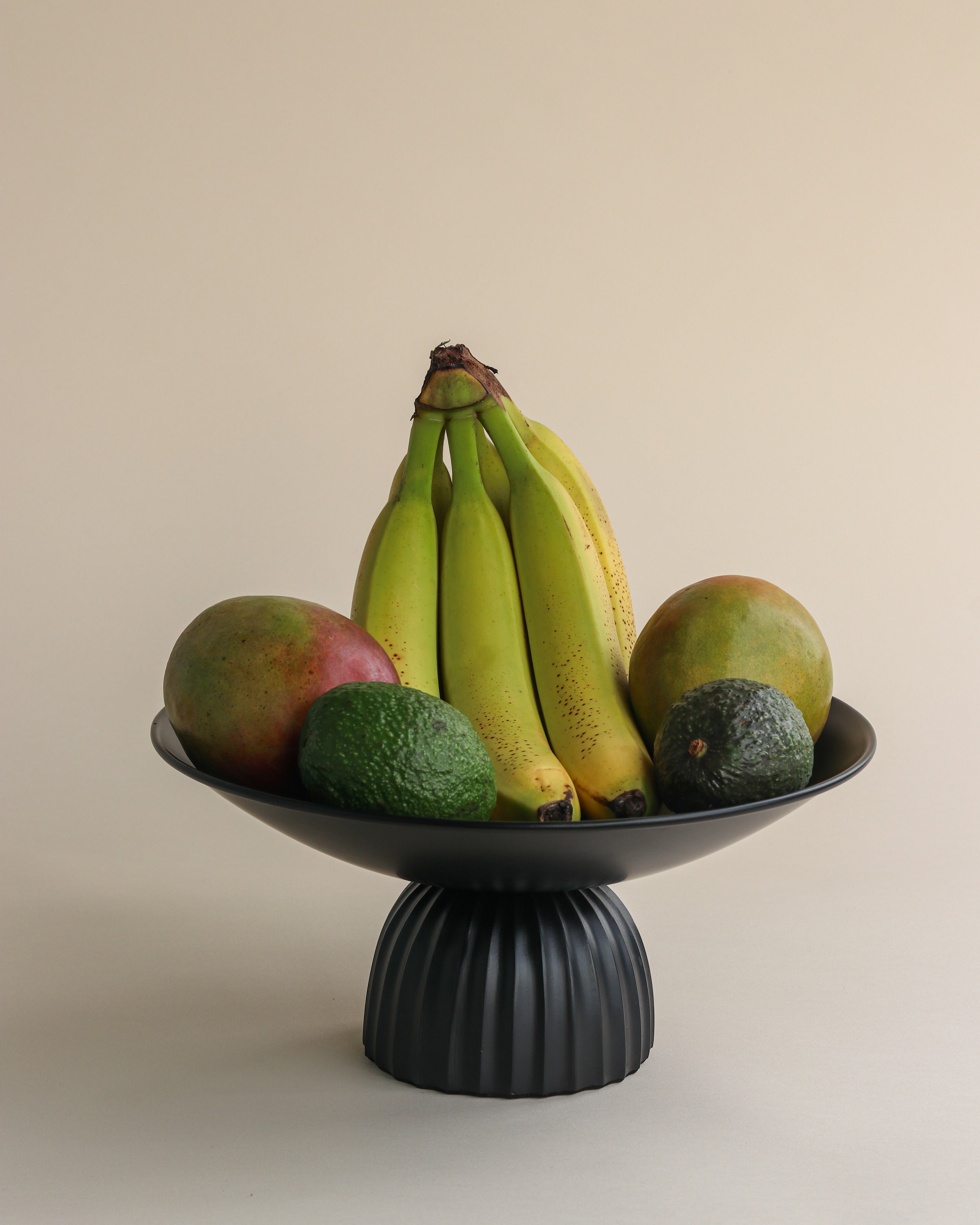 Logan Black Matte Pedestal Bowl – Modern Decorative Centerpiece