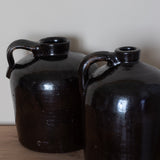 Vintage Black Stoneware Jugs (Set of 2)
