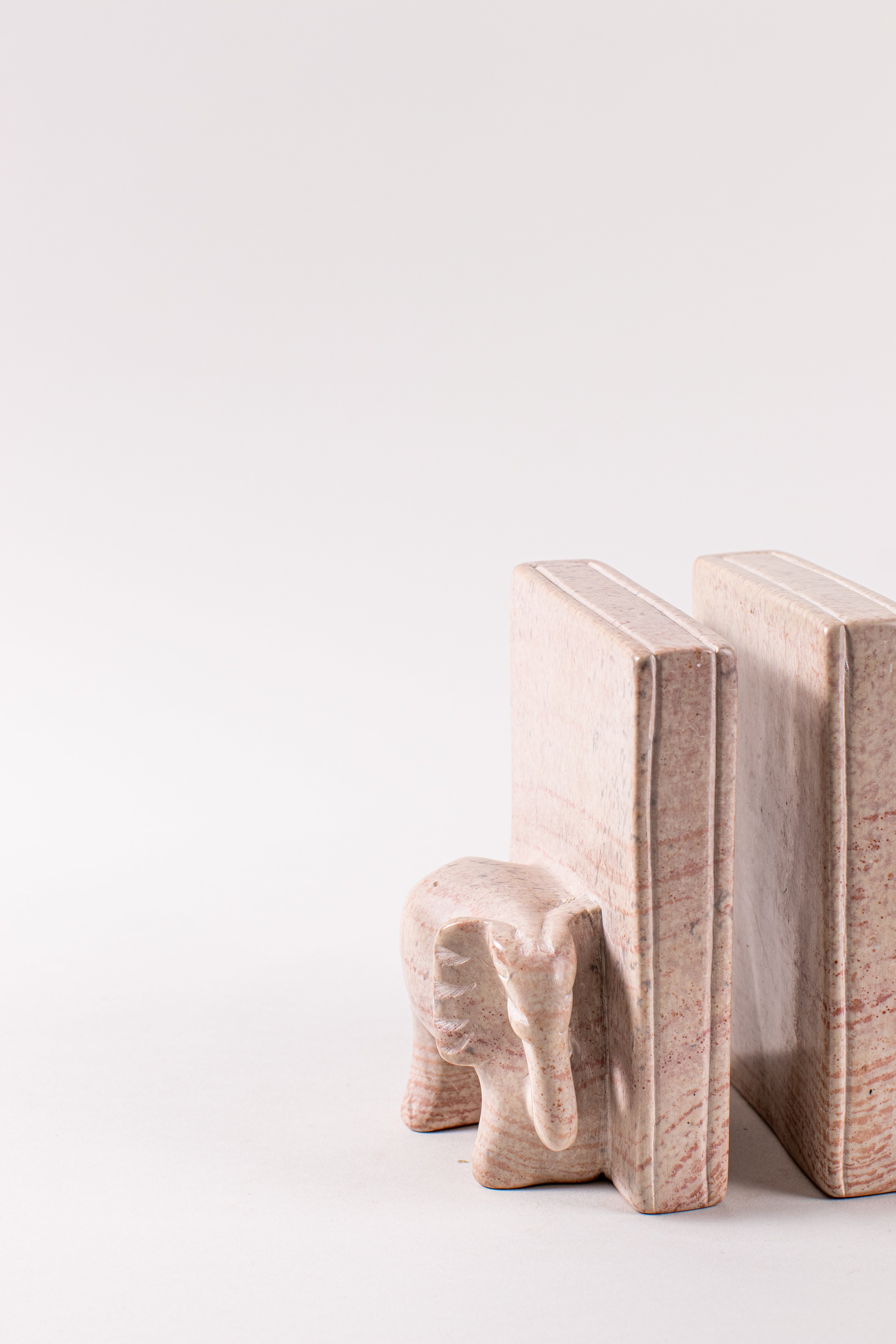 Kenyan Elephant Stone Bookends