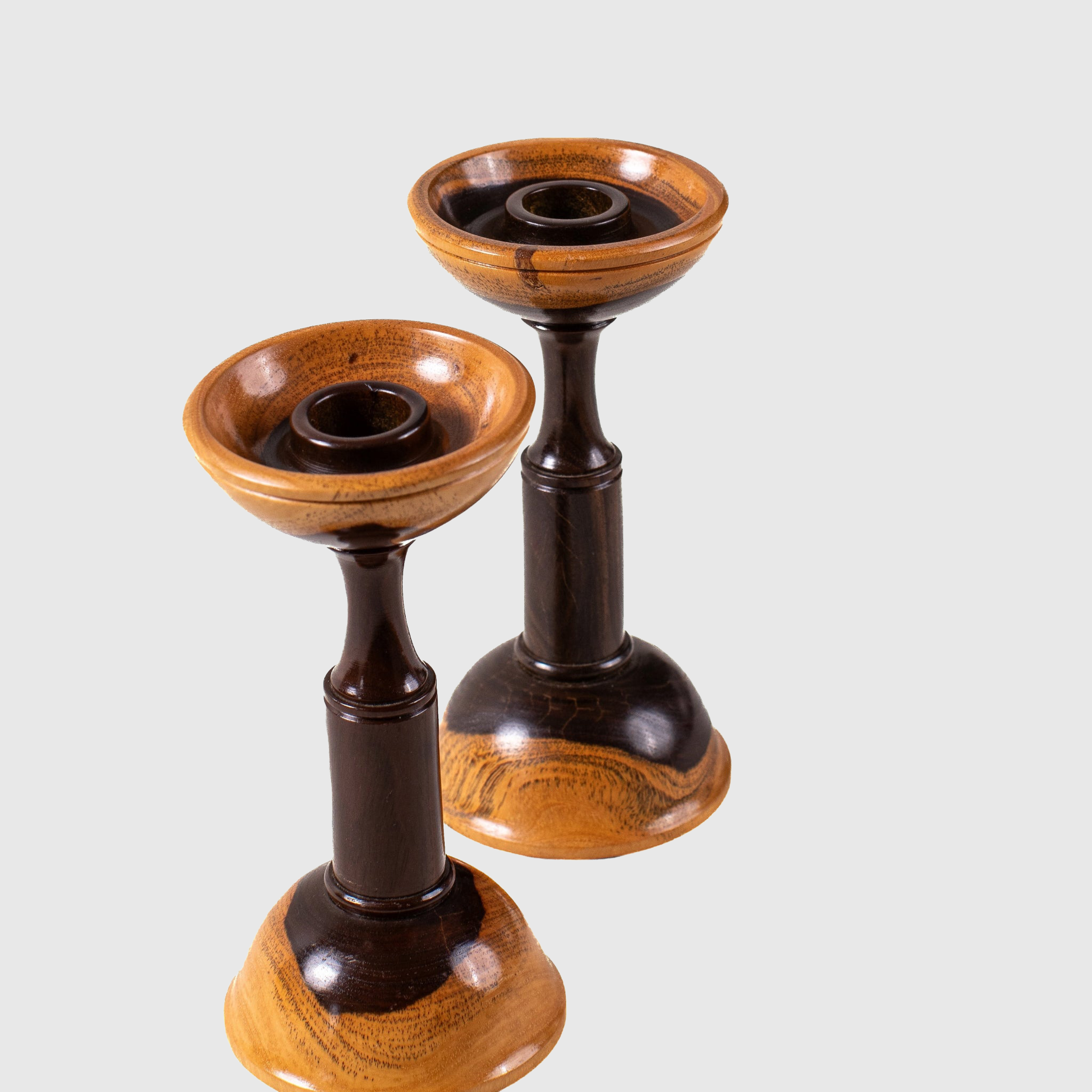 Arden Hand-Turned Wooden Candle Holders