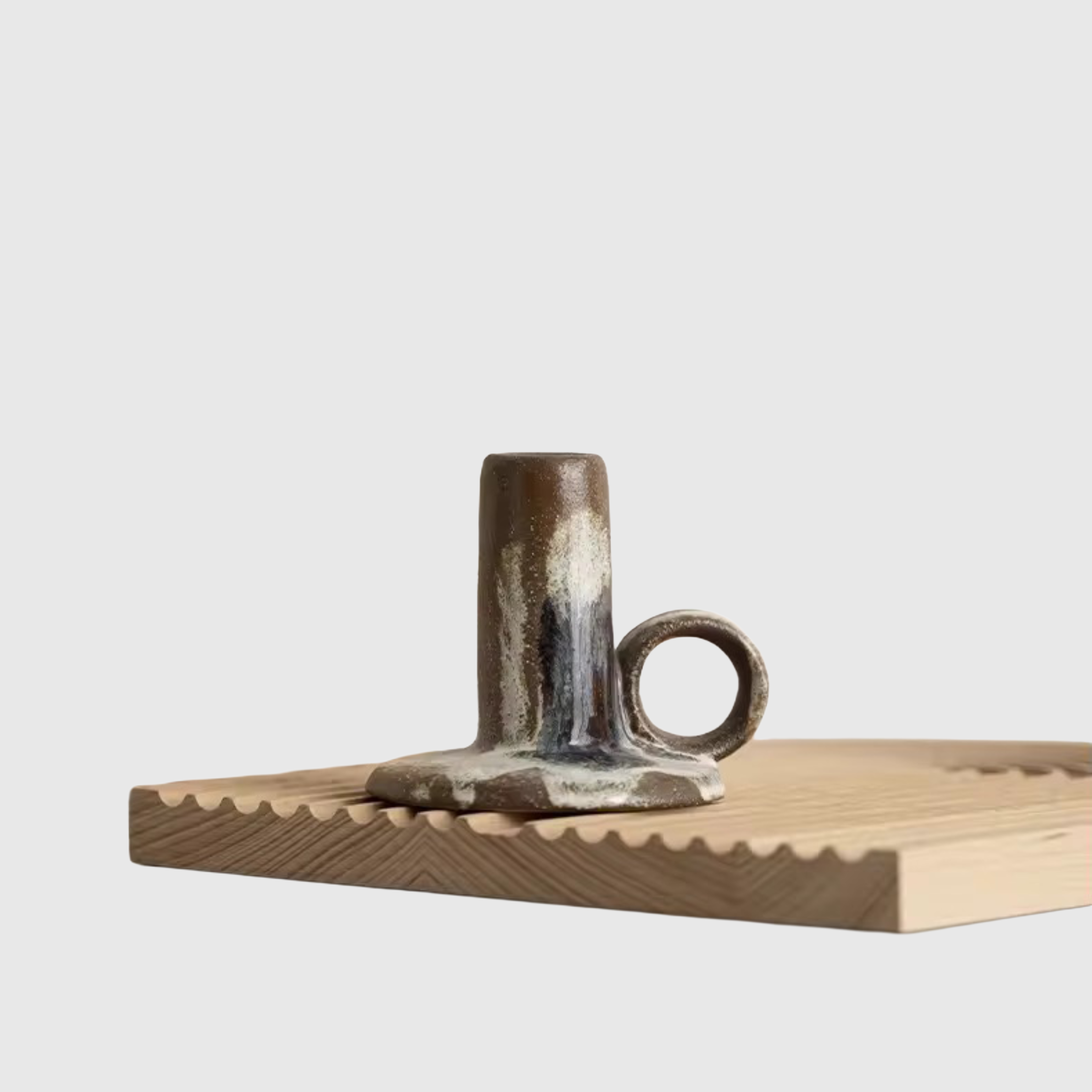 Stoneware Loop Candle Holder