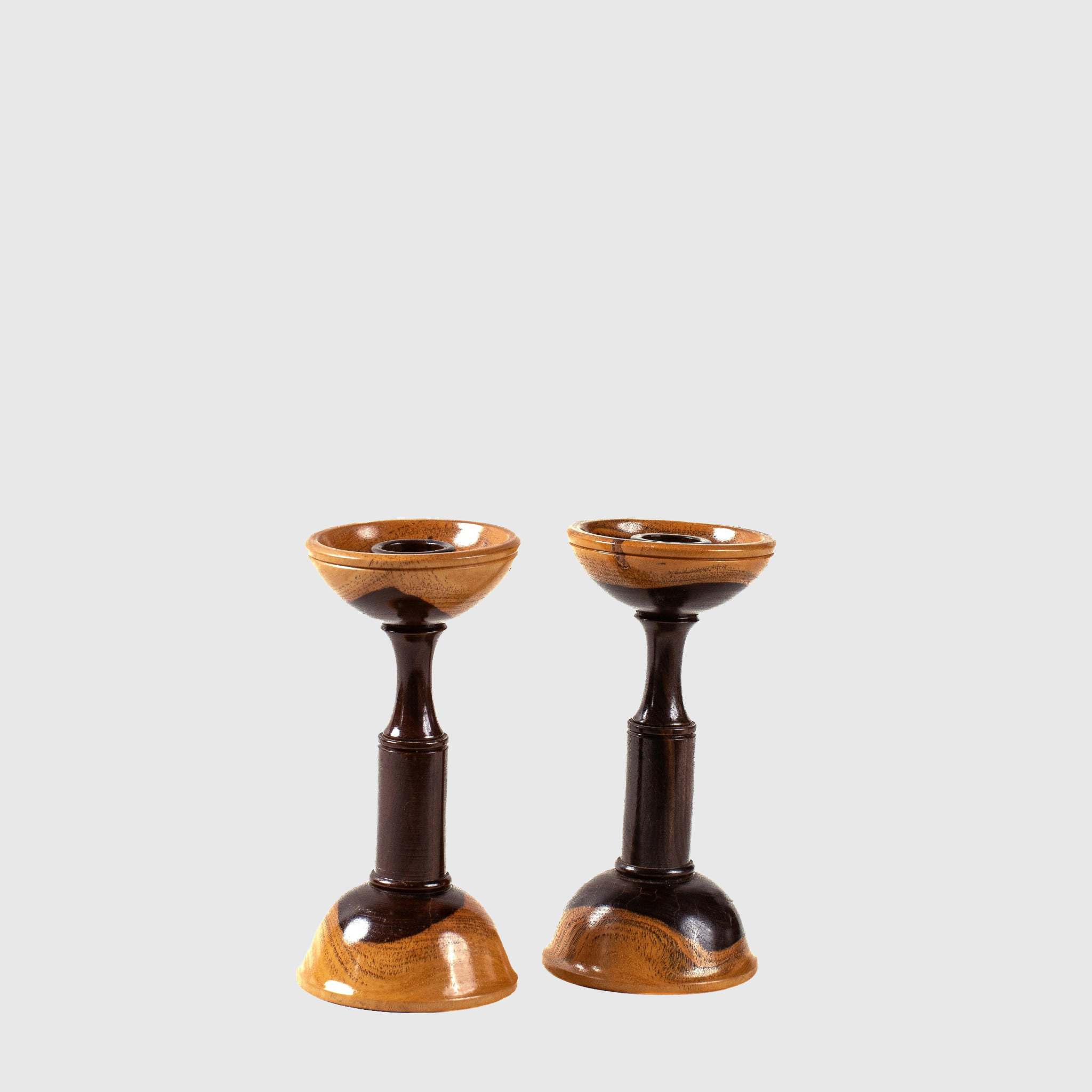 Arden Hand-Turned Wooden Candle Holders