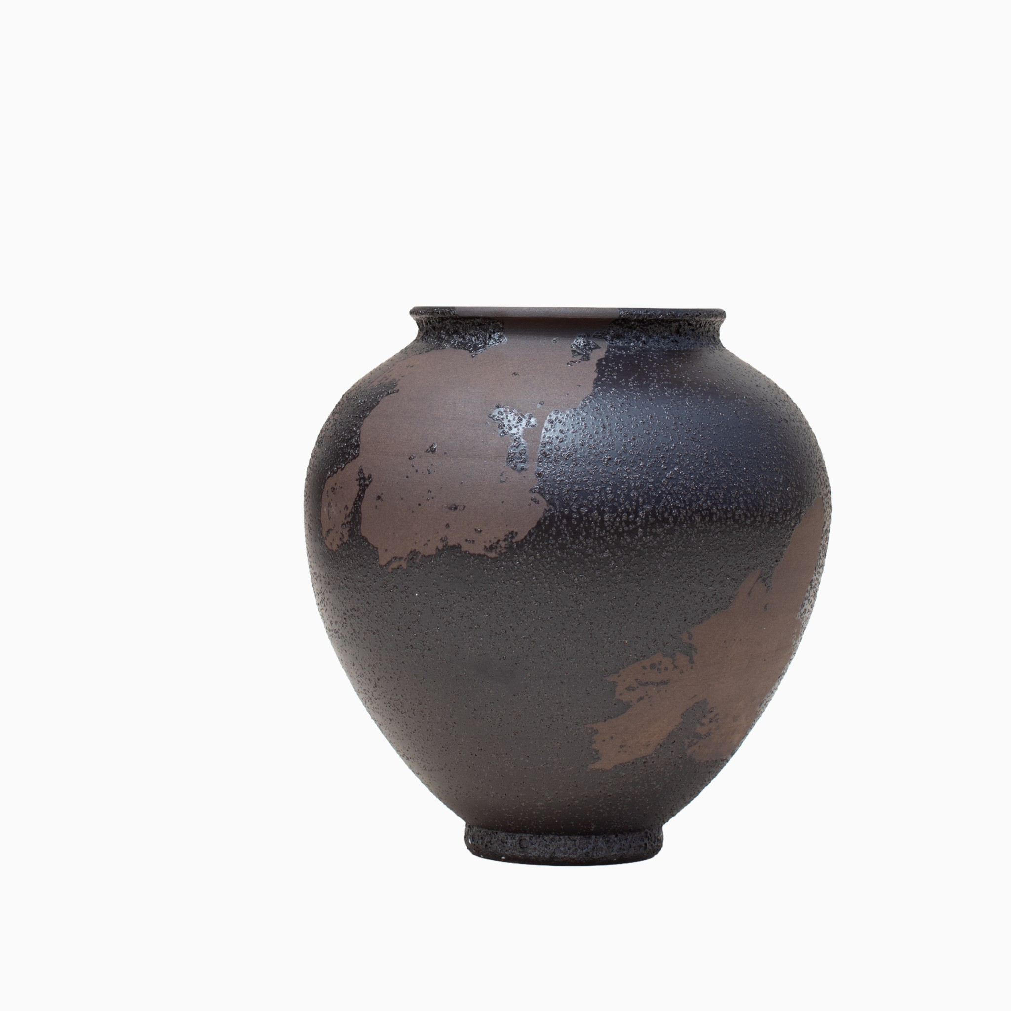 Textured Stoneware Vase – Burnt Umber