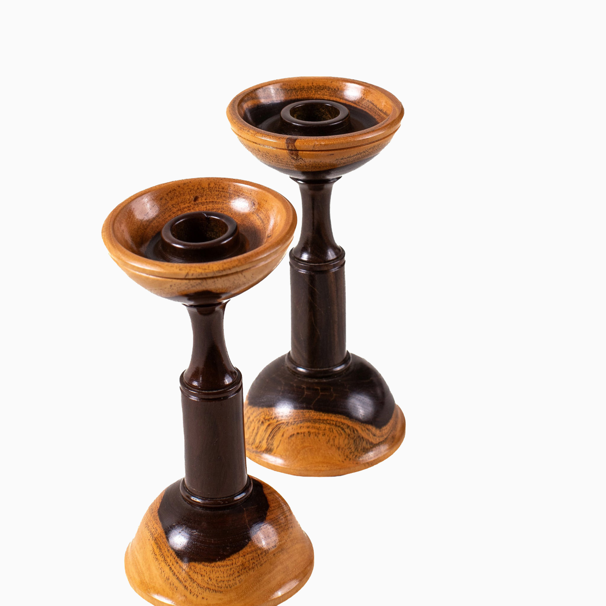 Arden Hand-Turned Wooden Candle Holders