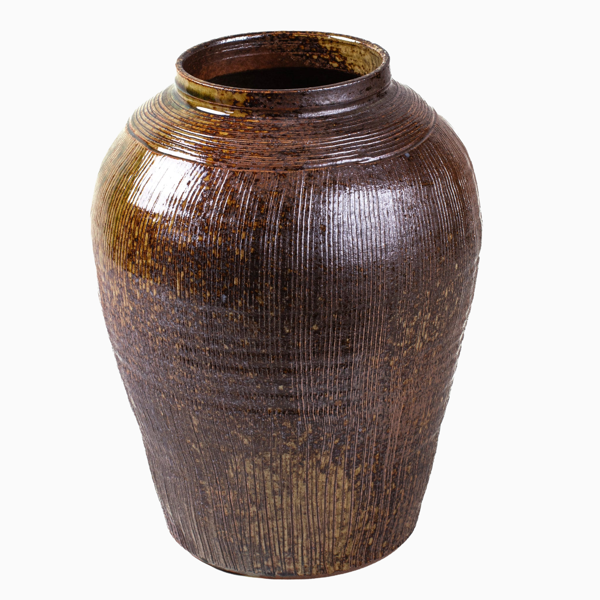 Ribbed Stoneware Vase
