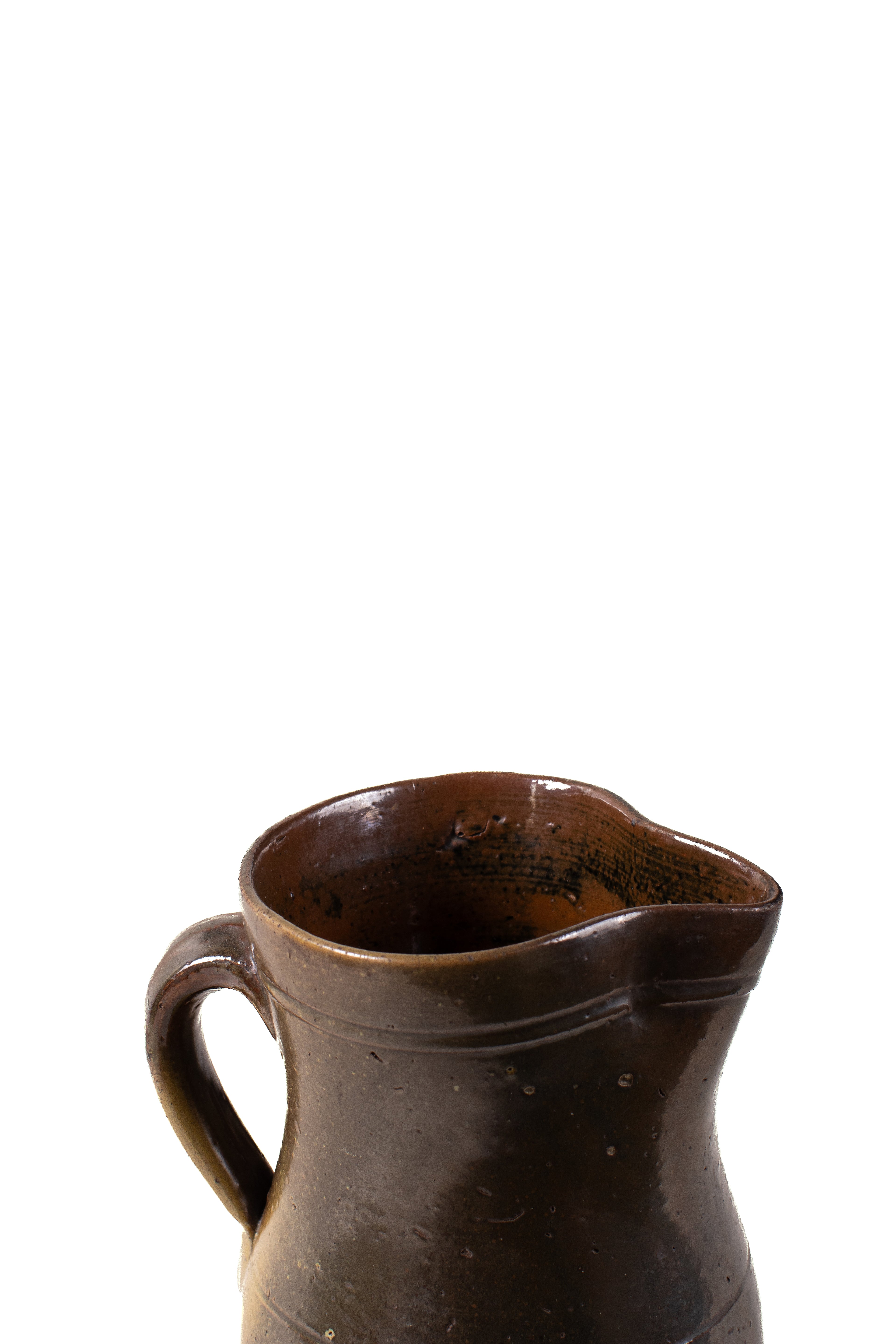 Antique Glazed Clay Pitcher