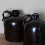 Vintage Black Stoneware Jugs (Set of 2)