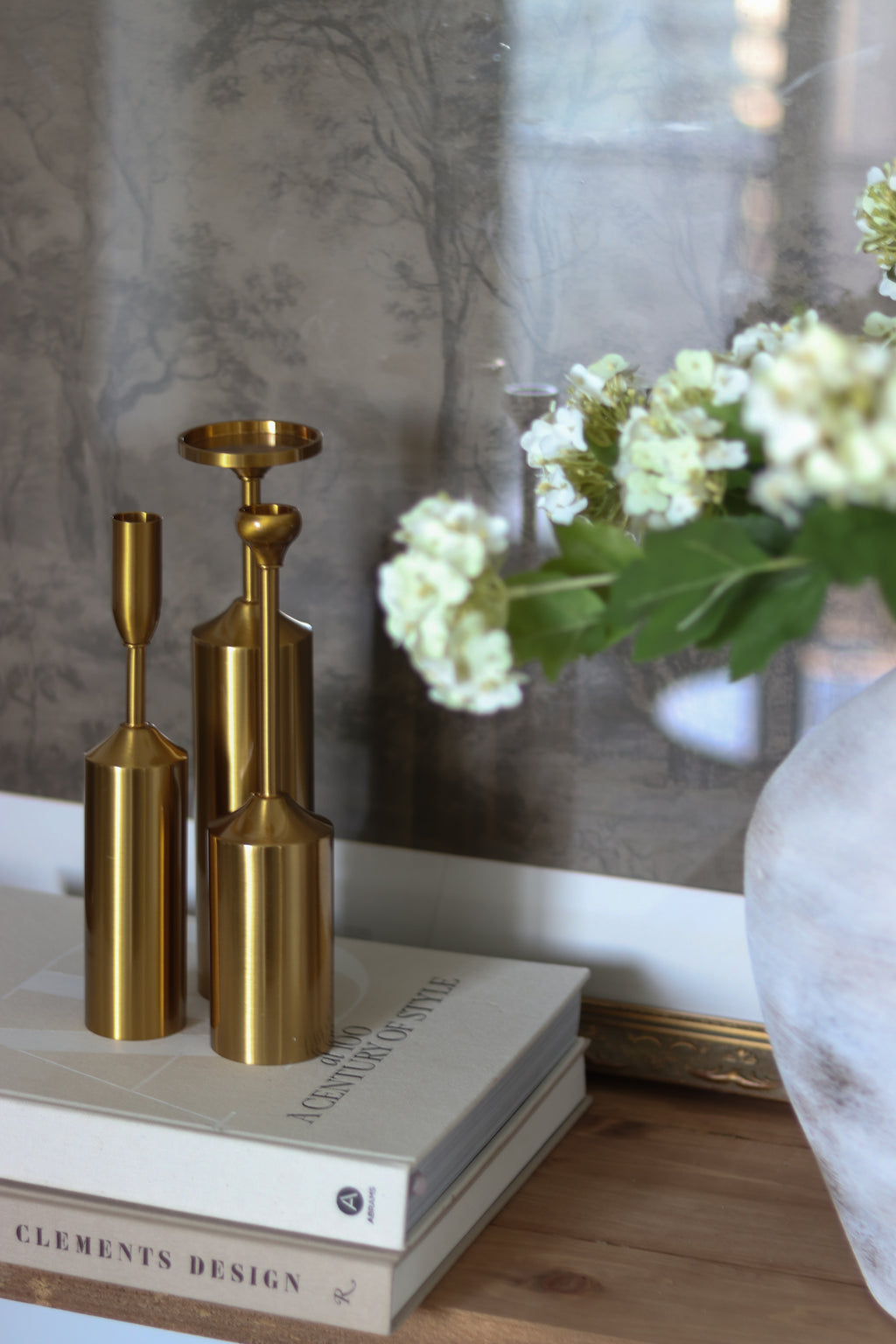 Lana Brushed Gold Metal Candle Holder Set (Set of 3)