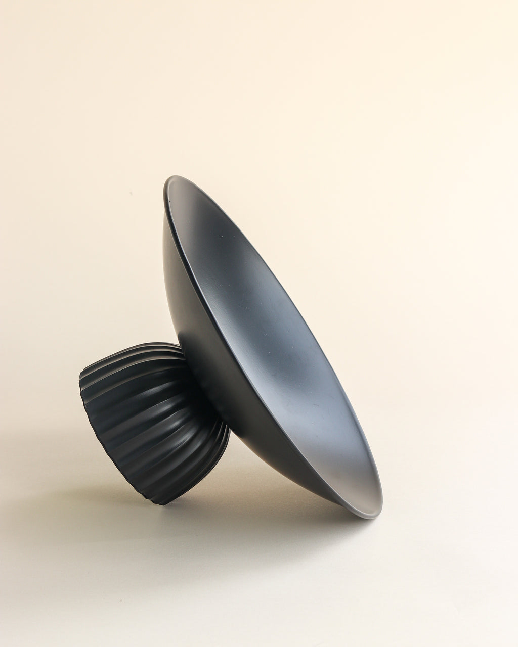 Logan Black Matte Pedestal Bowl – Modern Decorative Centerpiece