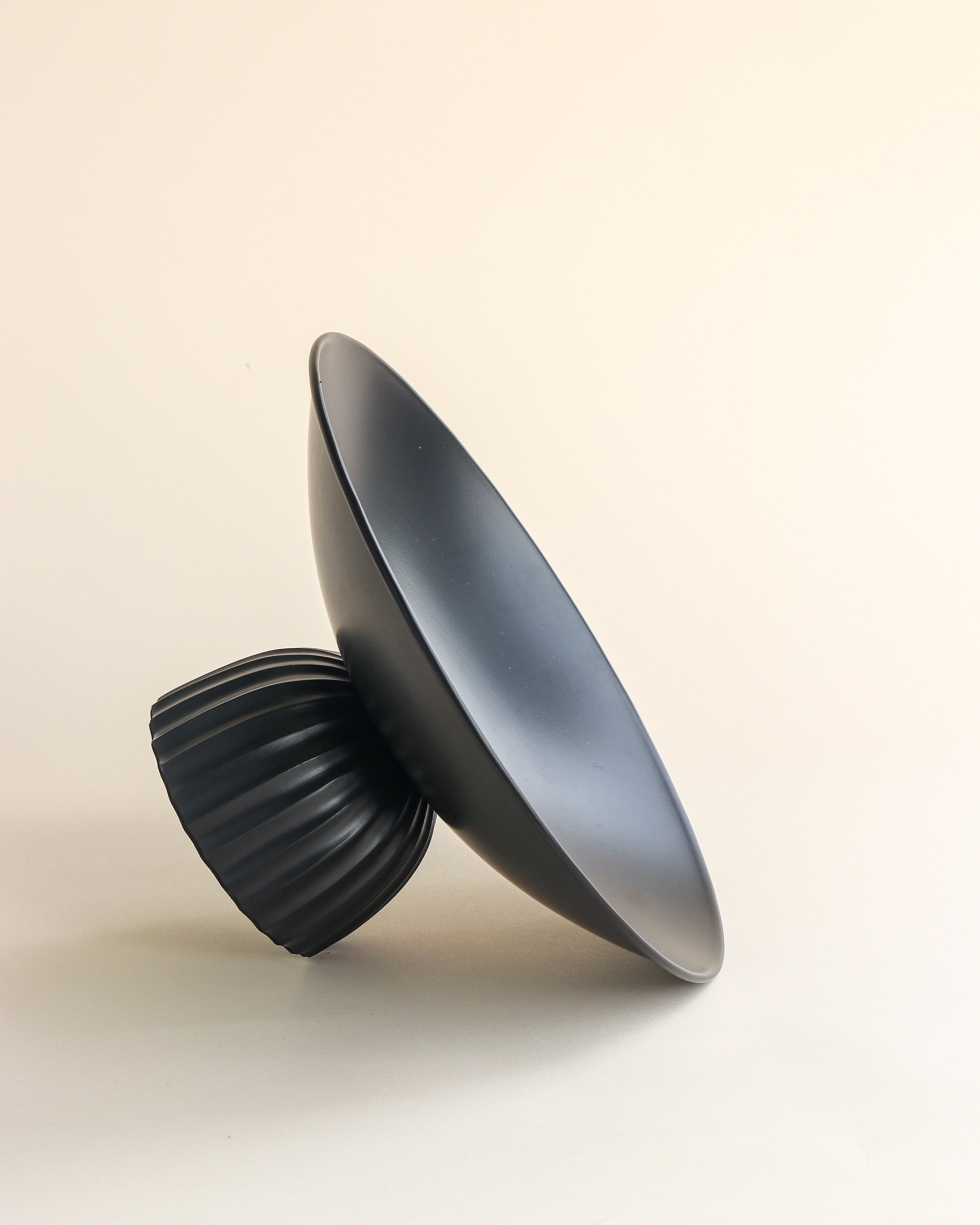 Logan Black Matte Pedestal Bowl – Modern Decorative Centerpiece