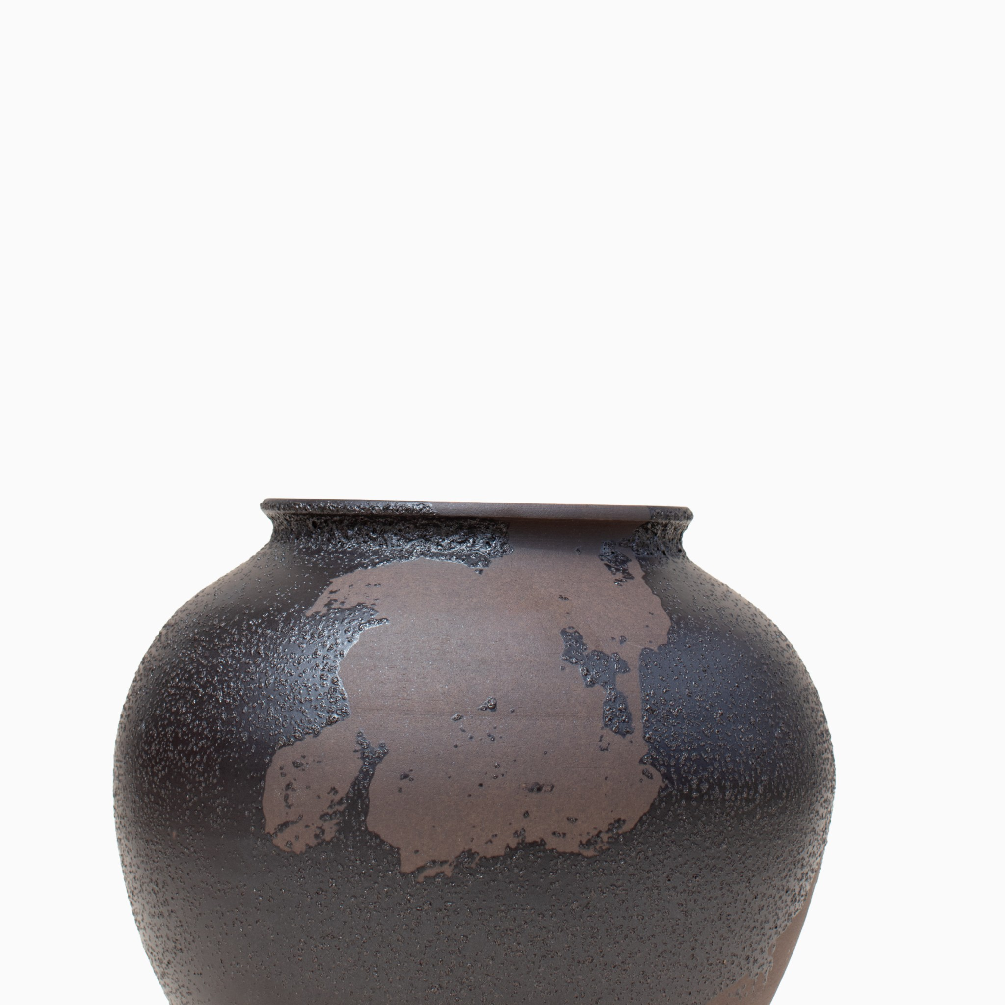 Textured Stoneware Vase – Burnt Umber
