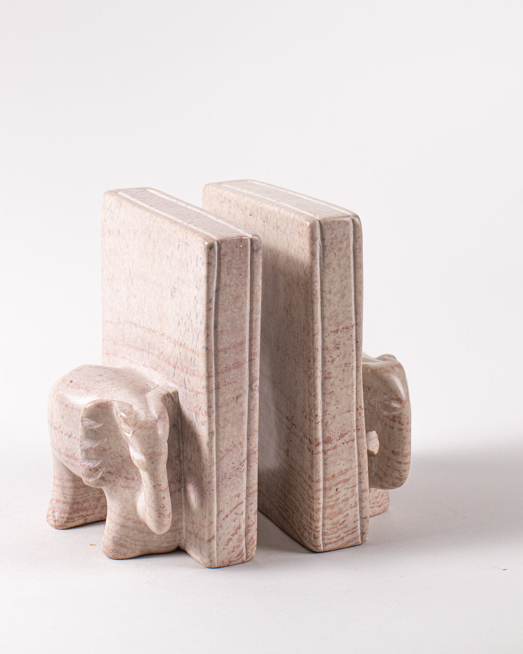 Kenyan Elephant Stone Bookends