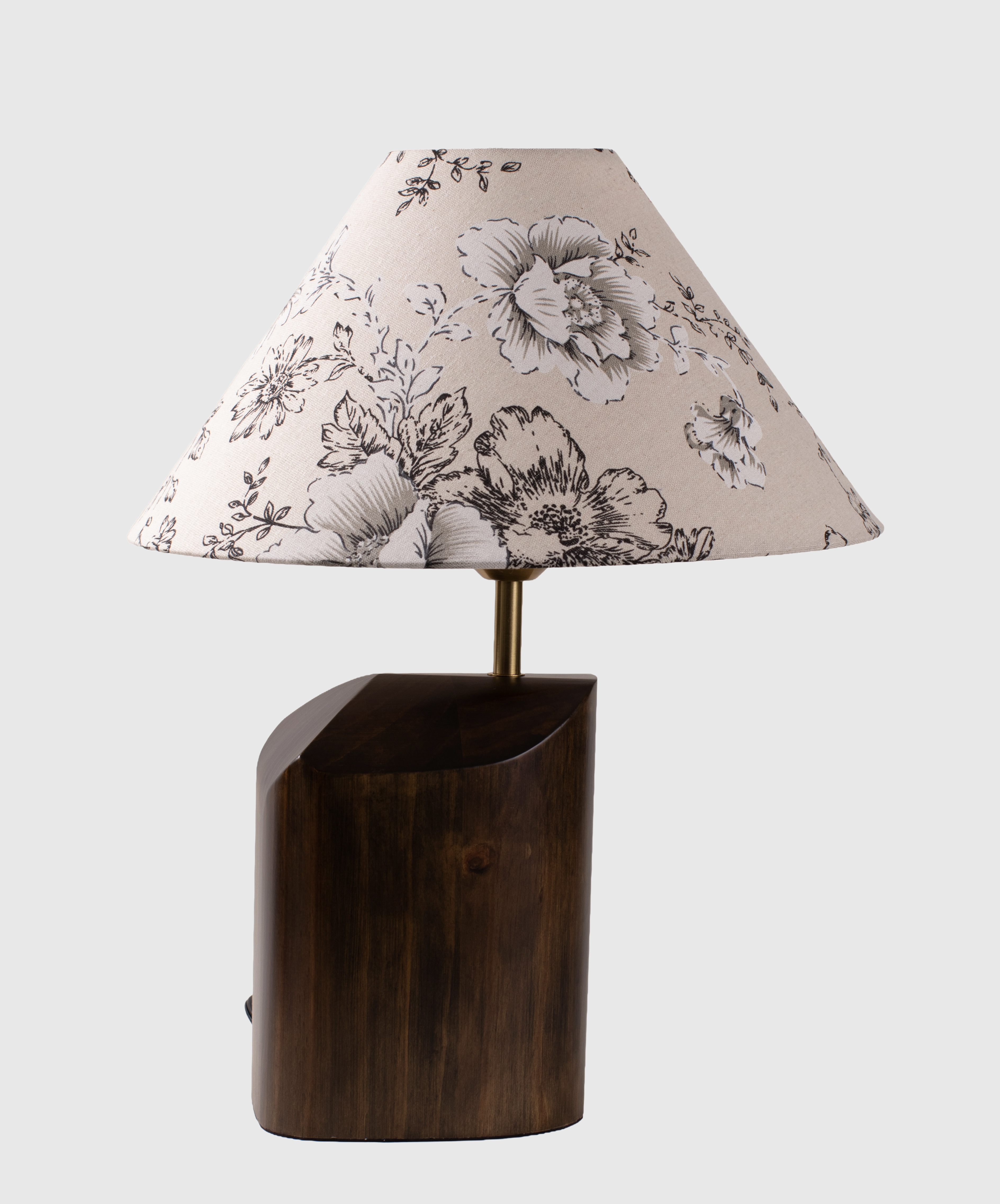 Floral Wood Table Lamp