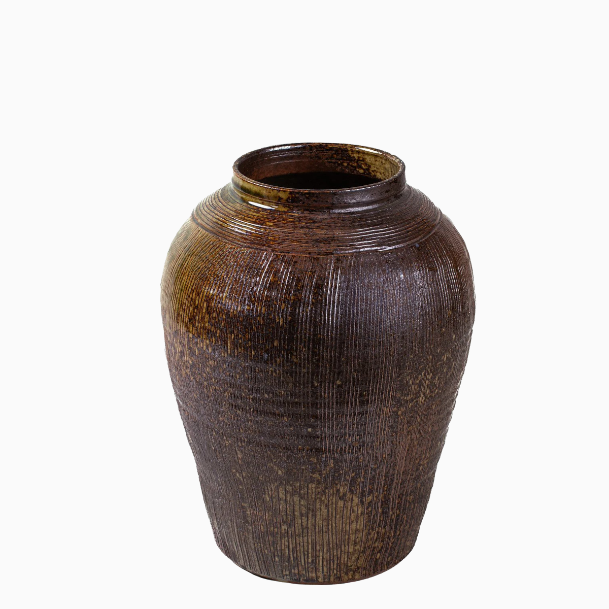 Ribbed Stoneware Vase