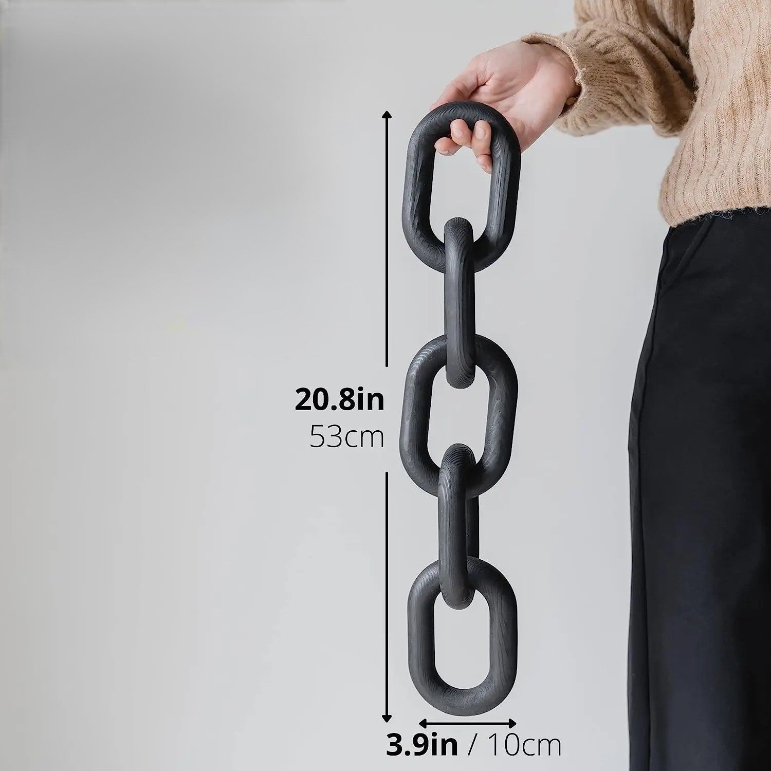 Nathan Black Wooden Chain Link Decor