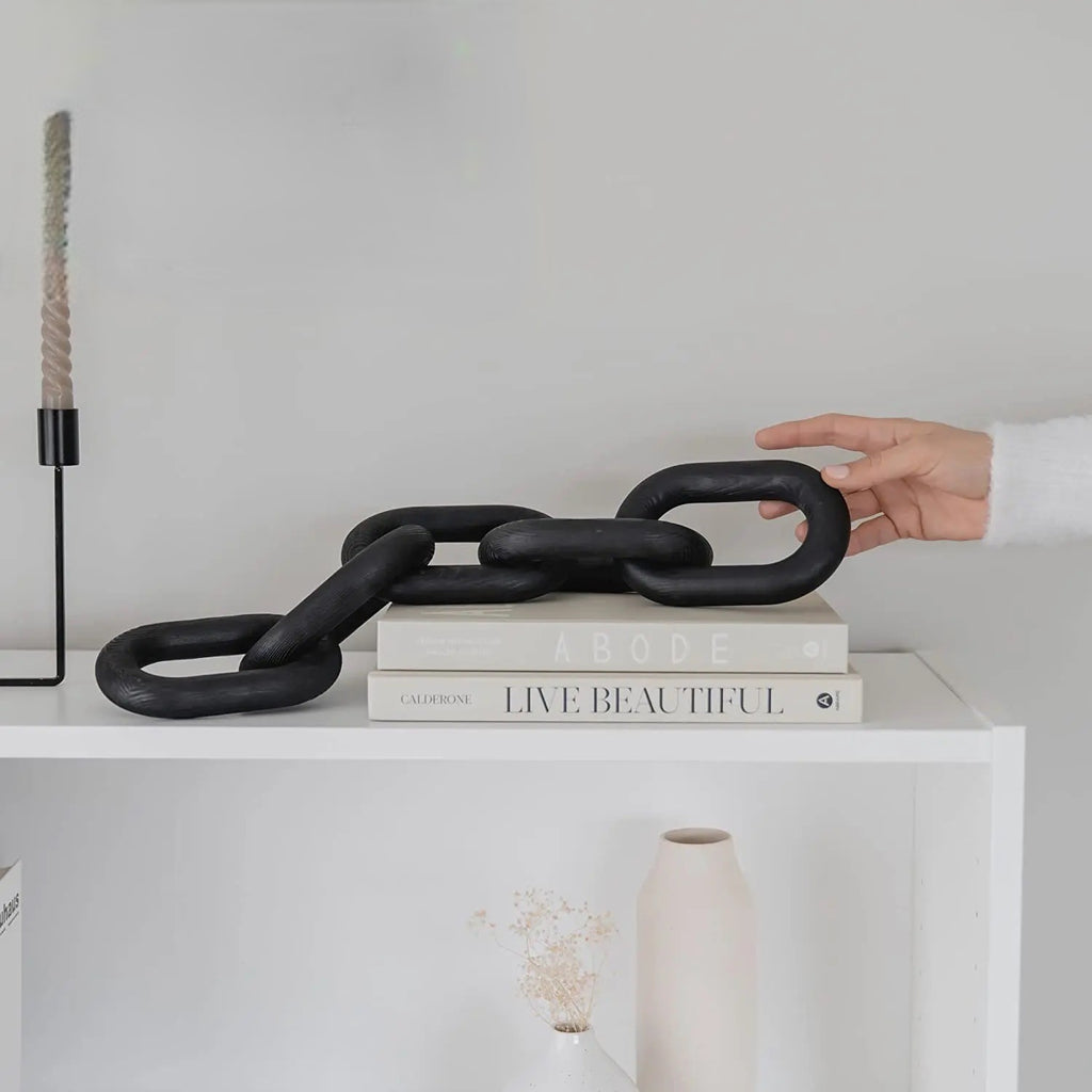 Nathan Black Wooden Chain Link Decoration